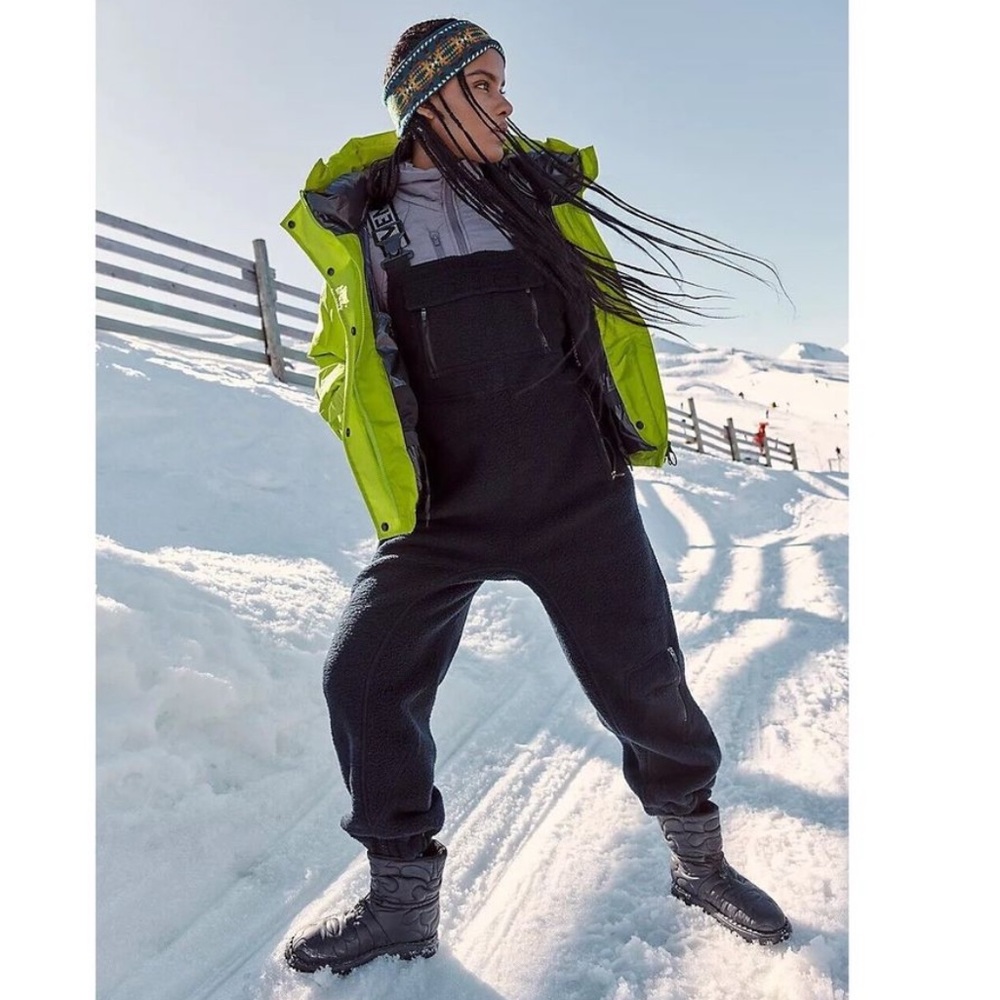 FREE PEOPLE movement Hit The Slopes Salopette, BLACK SIZE LARGE